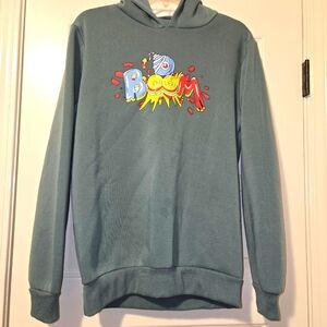 Graphic 'Boom'' Hoodie - Green, Size XL(18)